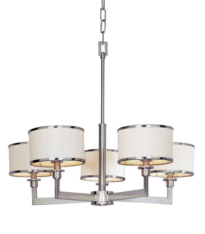 Nexus 5-Light Chandelier White / Satin Nickel