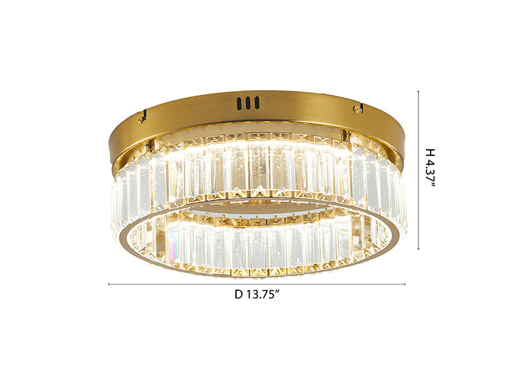 Round Frame Flush Mount with Clear Crystals by Bethel - view 2