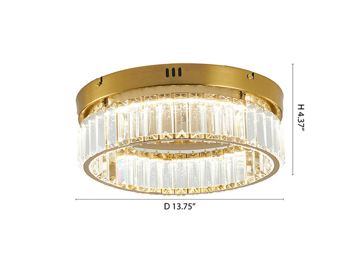 Round Frame Flush Mount with Clear Crystals by Bethel - view 2