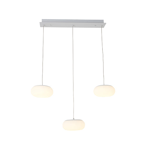 Rectangular Frame with Three Hanging Pc Frame Pendants &amp; White Steel Hardware