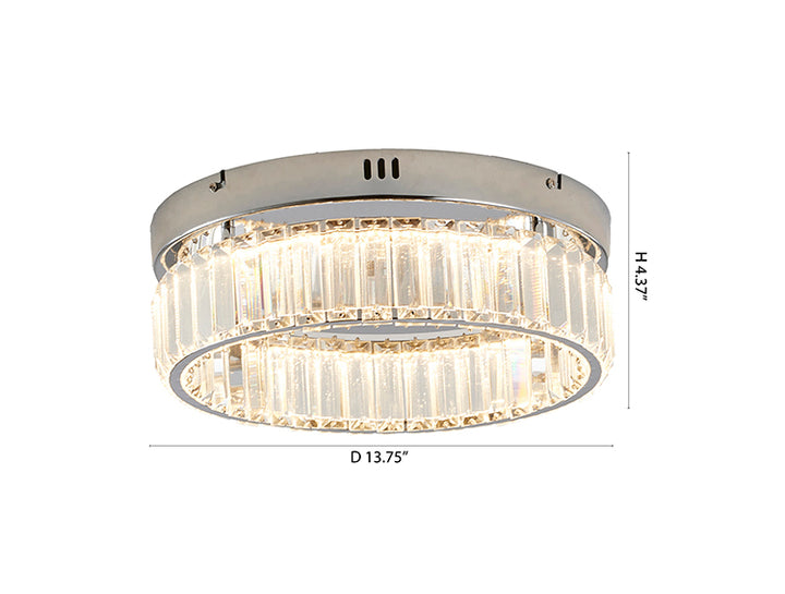 Round Frame Flush Mount with Clear Crystals by Bethel - view 8