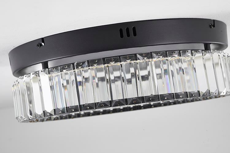 Round Frame Flush Mount with Clear Crystals by Bethel - view 33