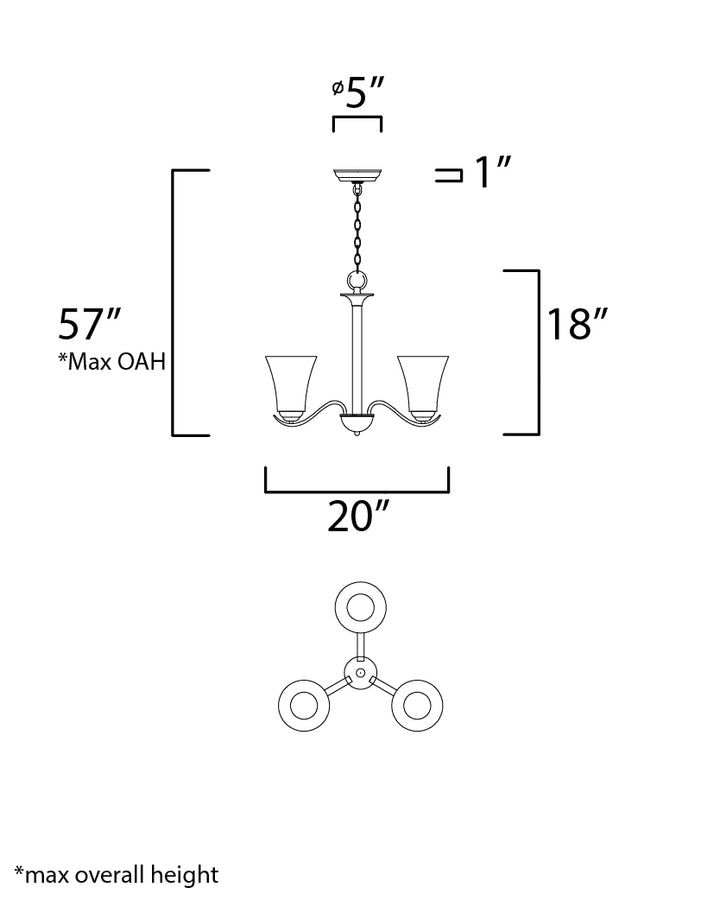 Vital Chandelier dimensions diagram