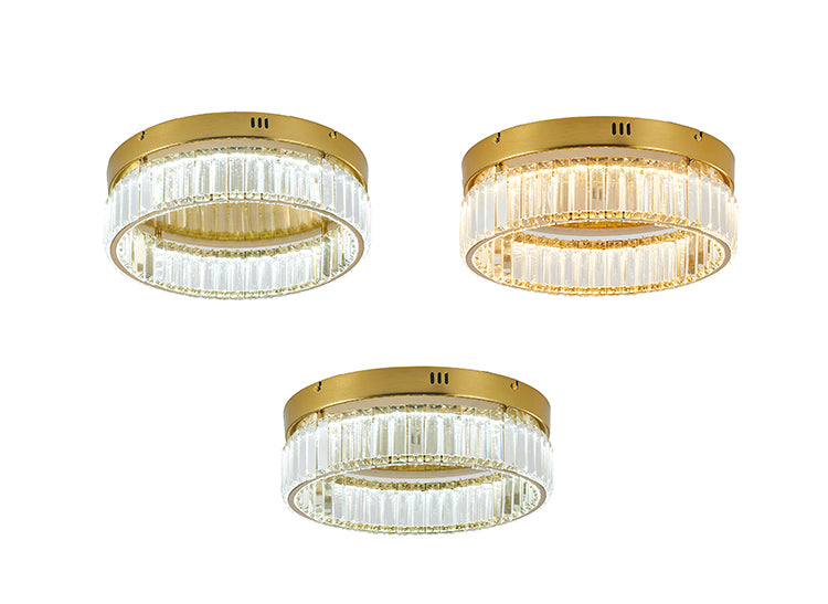 Round Frame Flush Mount with Clear Crystals by Bethel - view 20