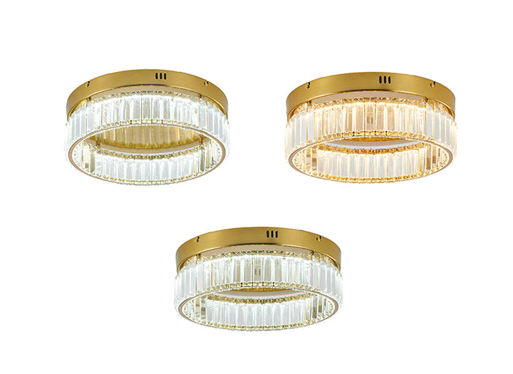 Round Frame Flush Mount with Clear Crystals by Bethel - view 20