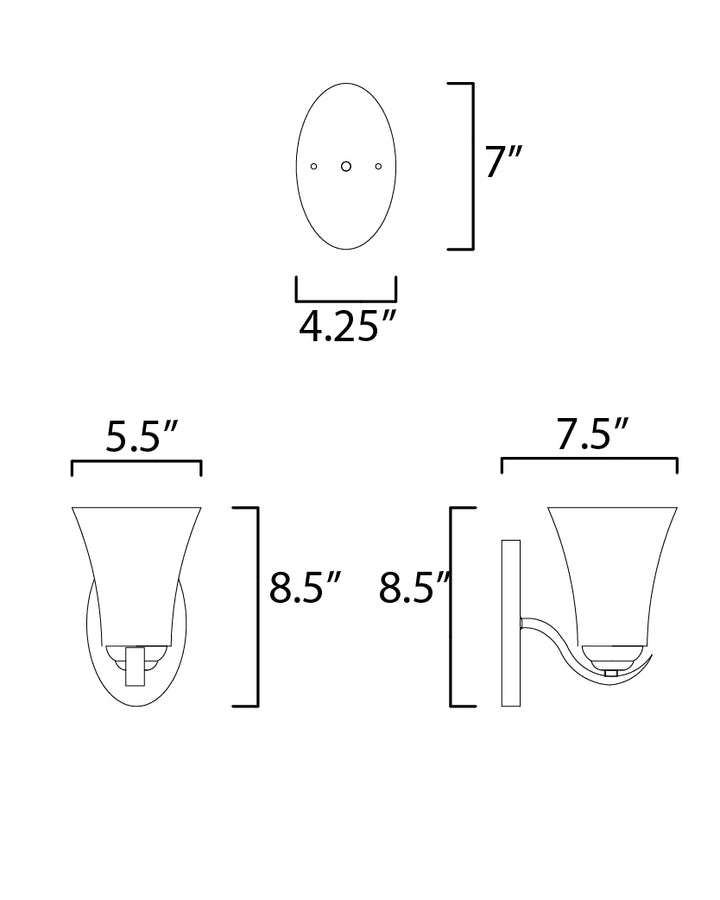 Vital 1-Light Wall Sconce dimensions diagram