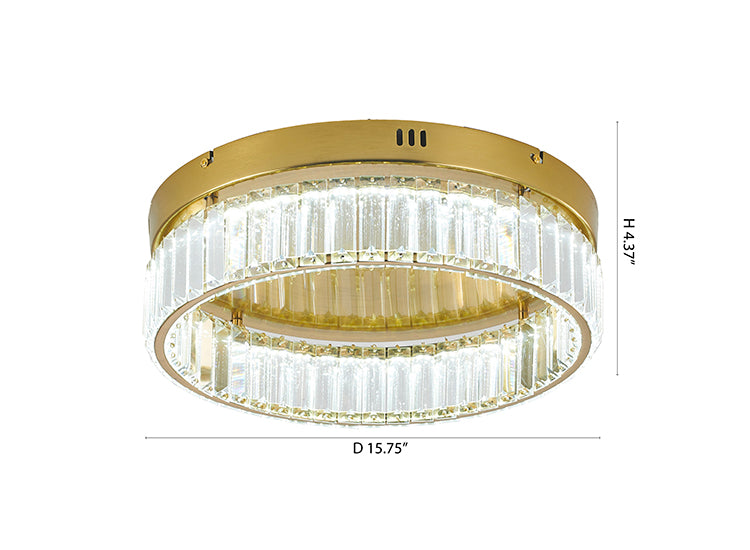 Round Frame Flush Mount with Clear Crystals by Bethel - view 22