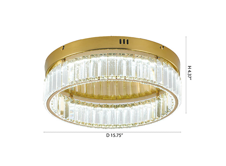 Round Frame Flush Mount with Clear Crystals by Bethel - view 22