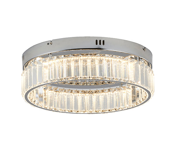 Round Frame Flush Mount with Clear Crystals in Chrome by Bethel
