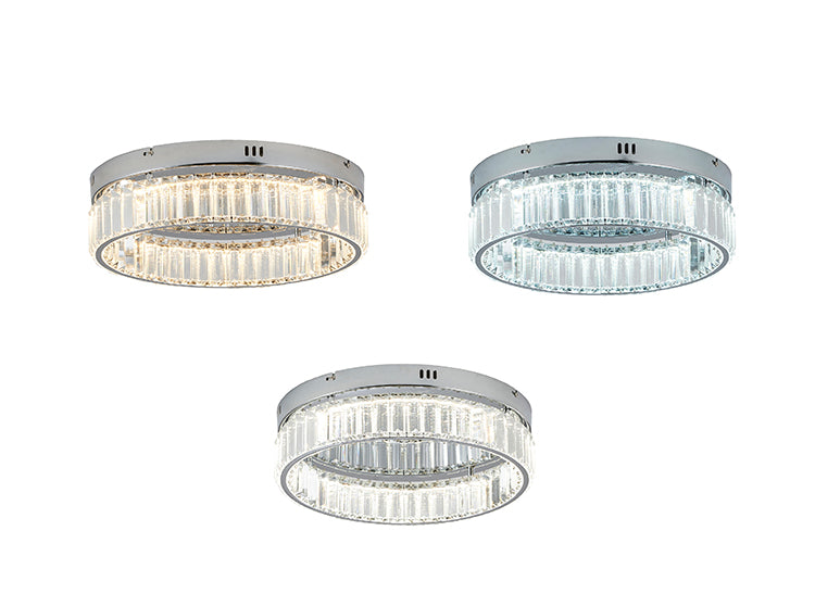 Round Frame Flush Mount with Clear Crystals by Bethel - view 29