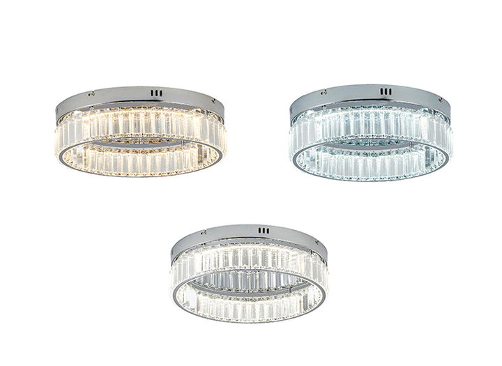 Round Frame Flush Mount with Clear Crystals by Bethel - view 29