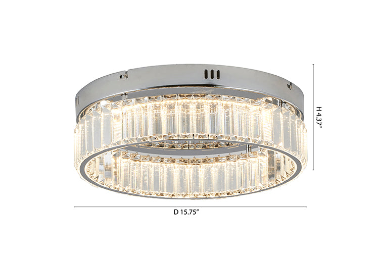 Round Frame Flush Mount with Clear Crystals by Bethel - view 30