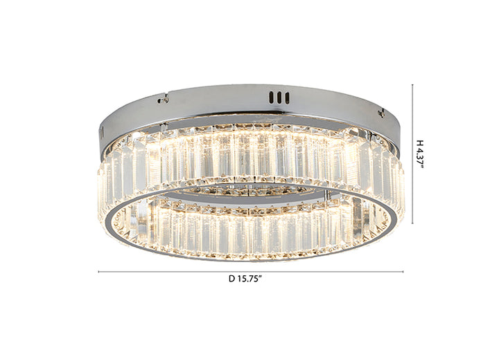Round Frame Flush Mount with Clear Crystals by Bethel - view 30