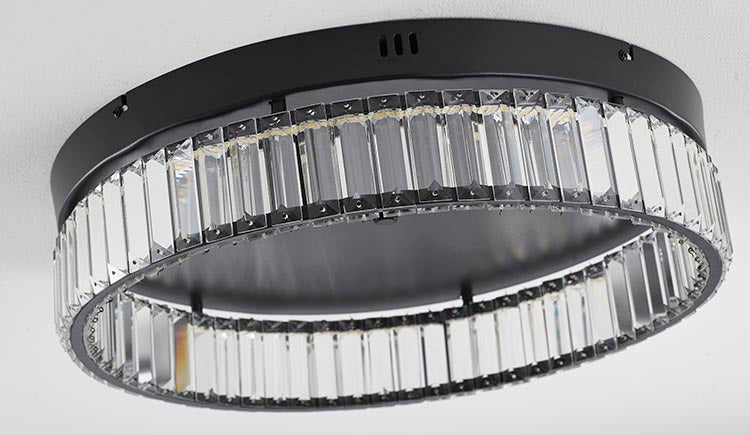 Round Frame Flush Mount with Clear Crystals by Bethel - view 51