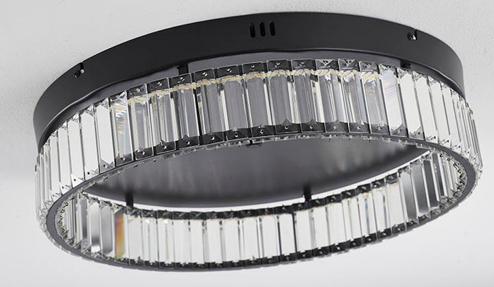 Round Frame Flush Mount with Clear Crystals by Bethel - view 51