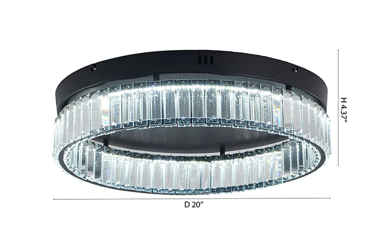 Round Frame Flush Mount with Clear Crystals by Bethel - view 53