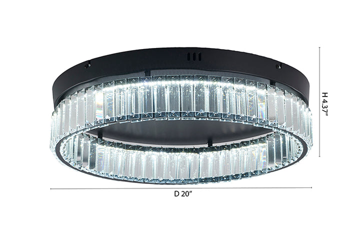 Round Frame Flush Mount with Clear Crystals by Bethel - view 53
