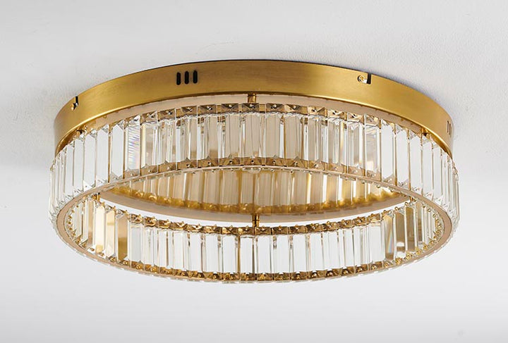 Round Frame Flush Mount with Clear Crystals by Bethel - view 39