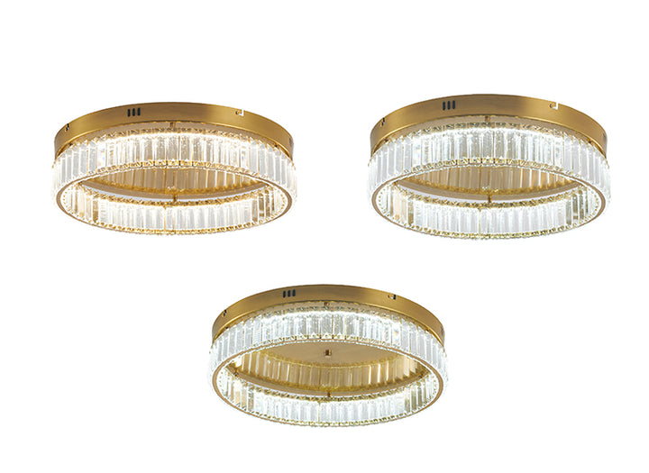 Round Frame Flush Mount with Clear Crystals by Bethel - view 40