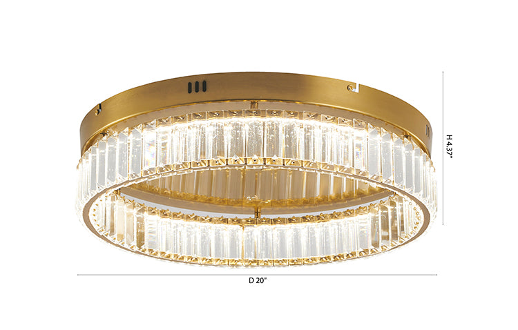 Round Frame Flush Mount with Clear Crystals by Bethel - view 41