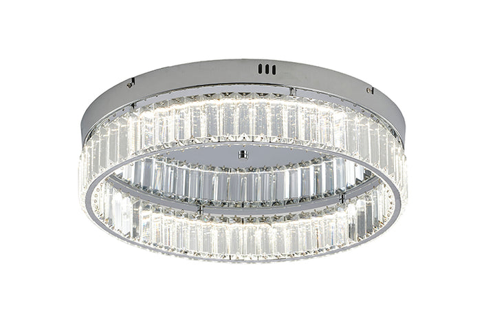 Round Frame Flush Mount with Clear Crystals in Chrome by Bethel
