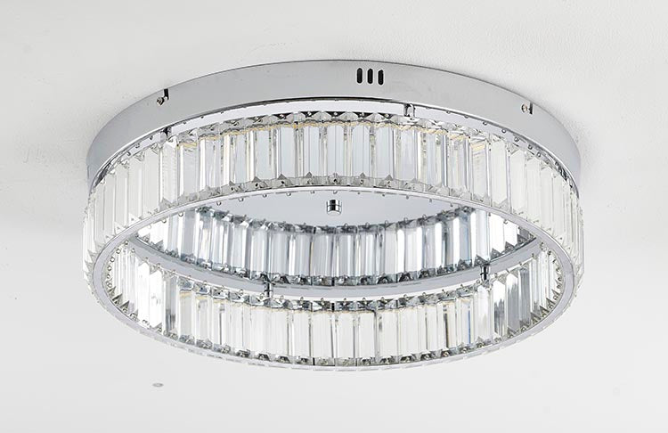 Round Frame Flush Mount with Clear Crystals by Bethel - view 45