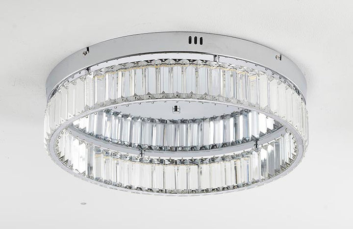 Round Frame Flush Mount with Clear Crystals by Bethel - view 45