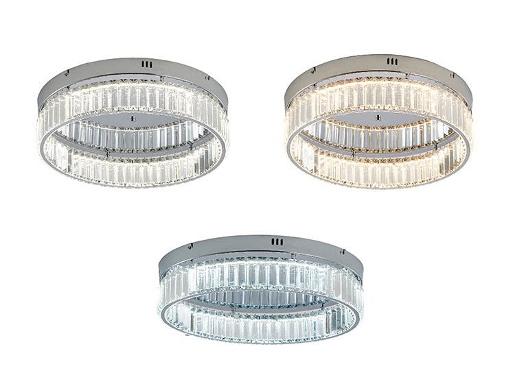 Round Frame Flush Mount with Clear Crystals by Bethel - view 46