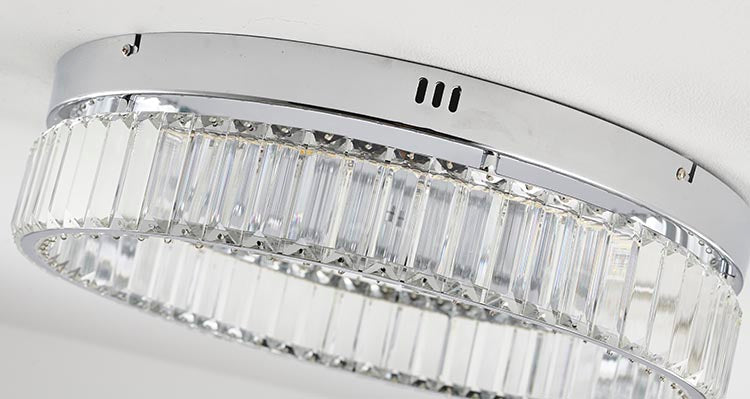 Round Frame Flush Mount with Clear Crystals by Bethel - view 47