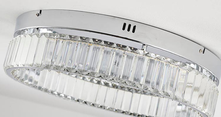 Round Frame Flush Mount with Clear Crystals by Bethel - view 47