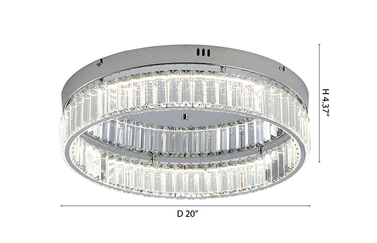 Round Frame Flush Mount with Clear Crystals by Bethel - view 48