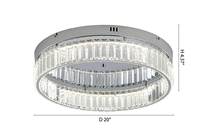 Round Frame Flush Mount with Clear Crystals by Bethel - view 48