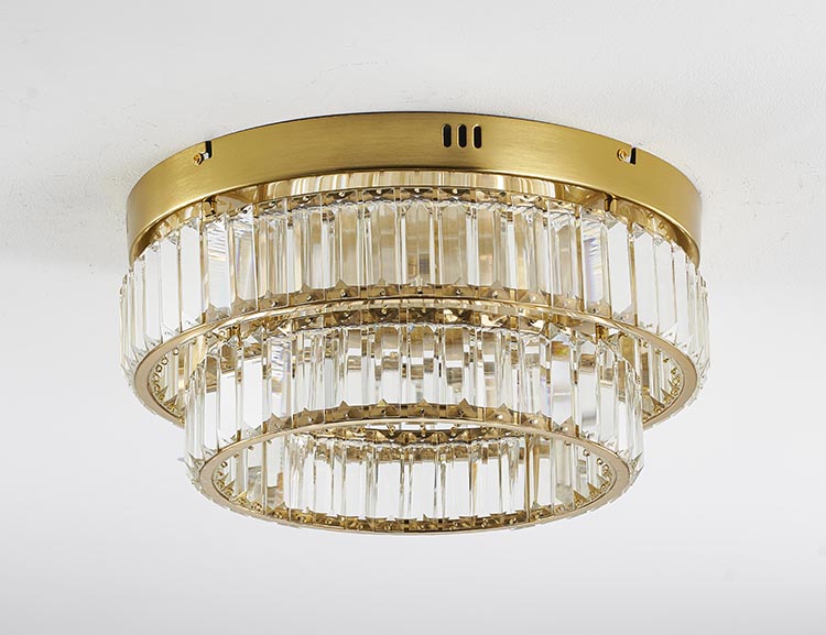 Two Tier Frame Flush Mount with Clear Crystals by Bethel - view 3