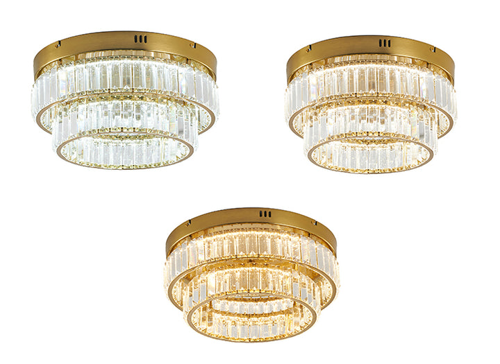 Two Tier Frame Flush Mount with Clear Crystals by Bethel - view 5