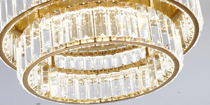 Two Tier Frame Flush Mount with Clear Crystals by Bethel - view 6