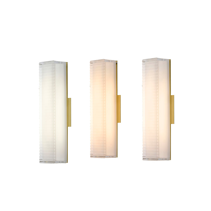 Brass Glass Wall Sconce by Bethel