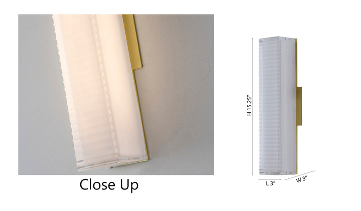Brass Glass Wall Sconce by Bethel - view 2