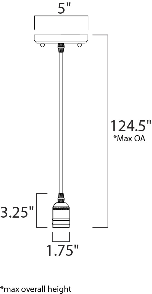 Early Electric 1-Light Pendant dimensions diagram