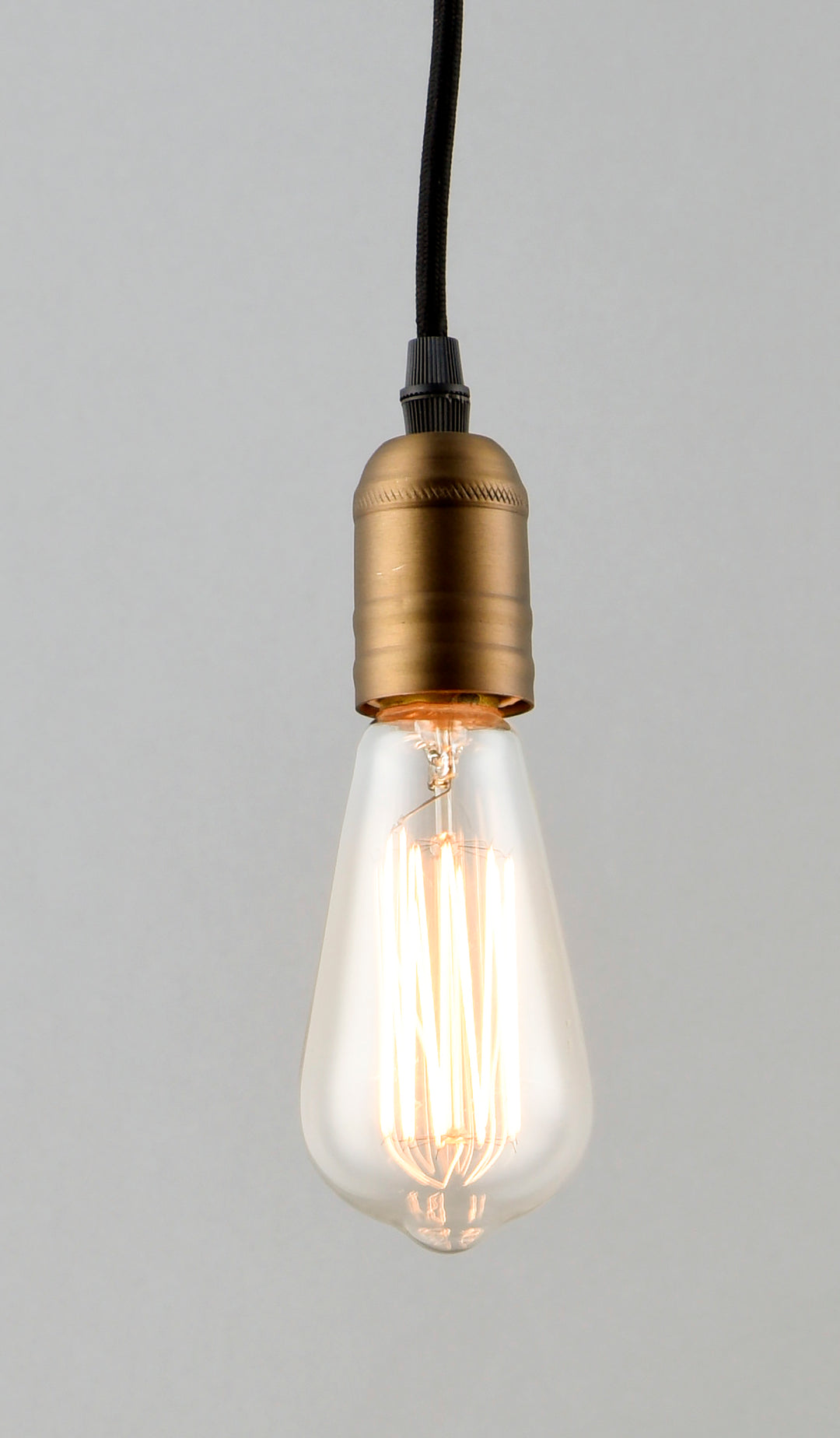 Early Electric 1-Light Pendant Black / Antique Brass alternate view