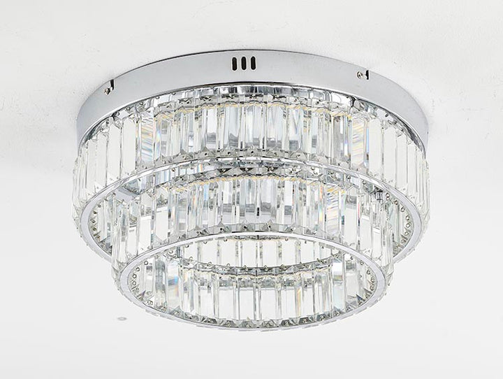 Two Tier Frame Flush Mount with Clear Crystals by Bethel - view 10