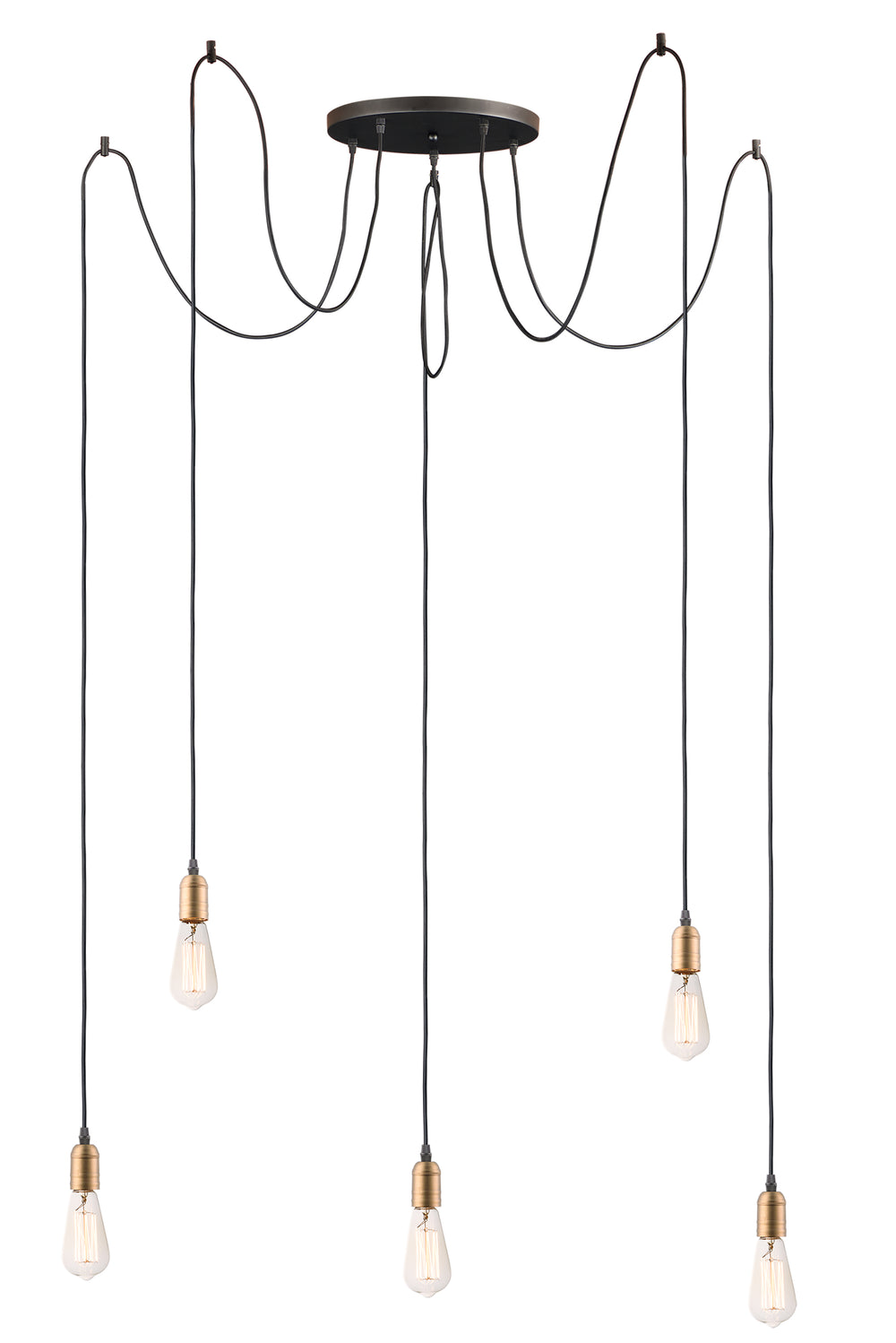 Early Electric Pendant Black / Antique Brass