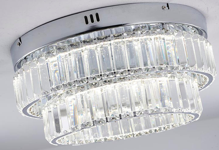 Two Tier Frame Flush Mount with Clear Crystals by Bethel - view 13