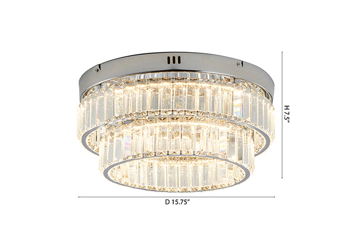 Two Tier Frame Flush Mount with Clear Crystals by Bethel - view 14
