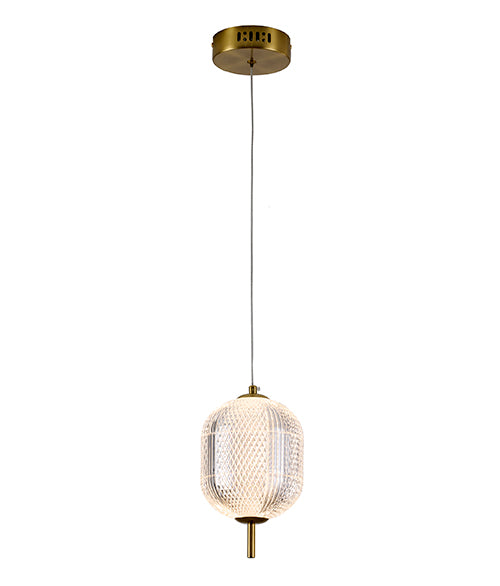 Frame Pendant Light with Clear Pc Shade, GL456P7BR, by Bethel