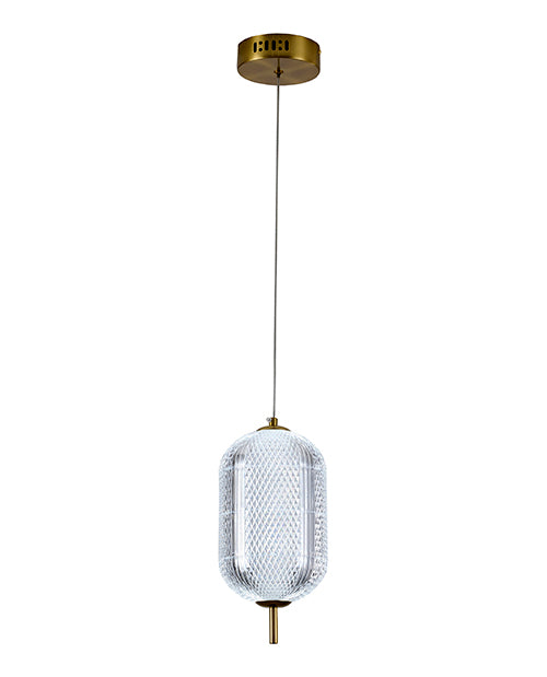 Frame Pendant Light with Clear Pc Shade, GL457P9BR, by Bethel