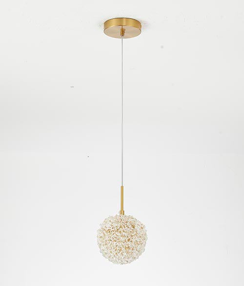 Frame Pendant Light with Clear Crystal Beaded Ball by Bethel - view 3