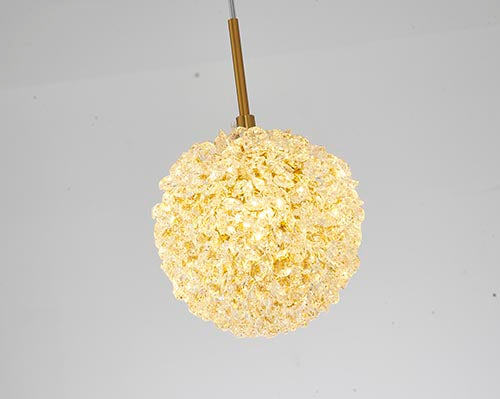 Frame Pendant Light with Clear Crystal Beaded Ball by Bethel - view 4