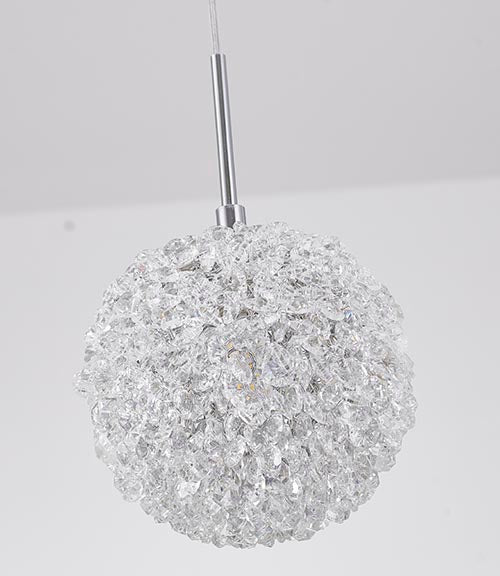Frame Pendant Light with Clear Crystal Beaded Ball by Bethel - view 10