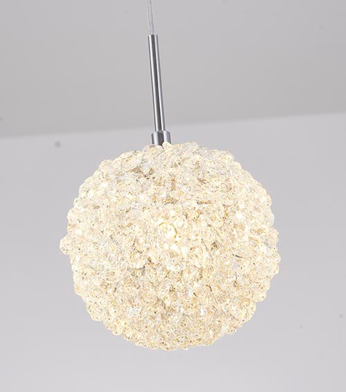 Frame Pendant Light with Clear Crystal Beaded Ball by Bethel - view 11