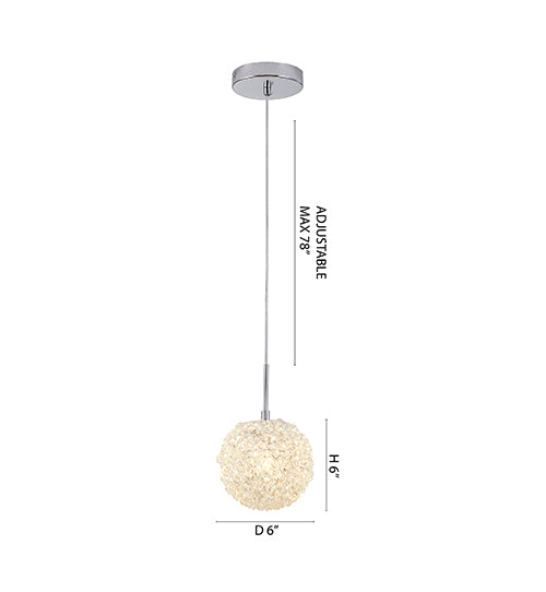 Frame Pendant Light with Clear Crystal Beaded Ball by Bethel - view 12
